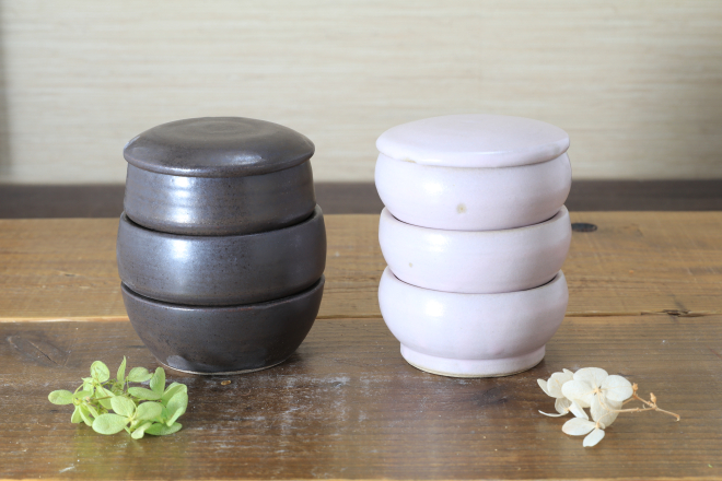 陶器　三段重箱　ミニ