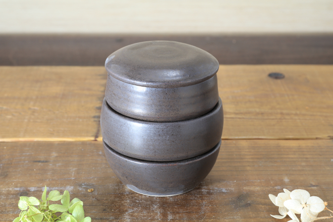 陶器　三段重箱　ミニ