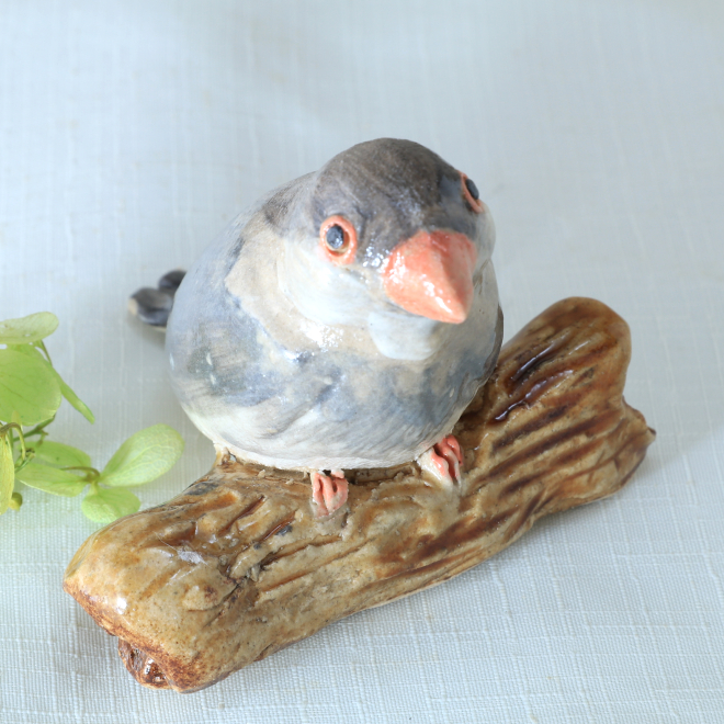 文鳥 小鳥 置物 陶器 オーダーメイド