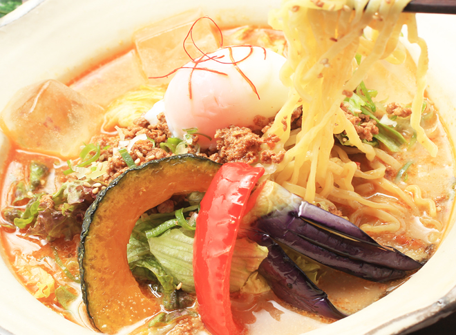 夏野菜の冷やし担々麺 かぼ茶庵 益子カフェ
