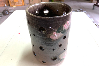 ランプシェード ランタン 陶器 陶芸体験 オリジナル 電気スタンド 益子焼